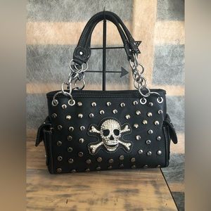 Black shoulder Bag with Skull & Crossbones